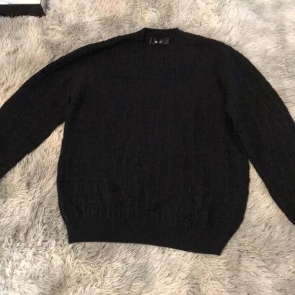 New Authentic Versace Crocodile Jacquard Wool Crew – Black size 50 - Picture 4 of 15